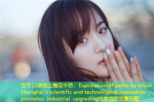 Exploration of paths by which Shanghai's scientific and technological innovation promotes industrial upgrading Exploration of paths by which Shanghai's scientific and technological innovation promotes industrial upgrading